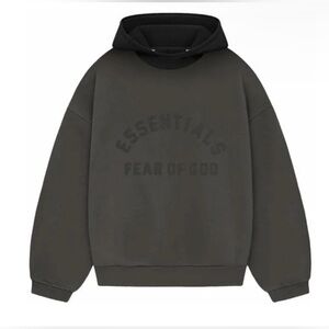 FEAR OF GOD ESSENTIALS NYLON FLEECE HOODIE INK/JET BLACK M available NEW NWT